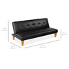 Image of Best Choice Products Convertible Lounge Futon Sofa Bed w/Adjustable Back, Sturdy Wood Frame, Faux Leather, Tufted Design - Black