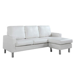 Casa Andrea Milano LLC Modern Sectional Sofa - Small Space Reversible Configurable Couch, White Leather