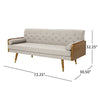 Image of Christopher Knight Home Aidan Mid Century Modern Tufted Fabric Sofa, Beige