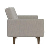 Image of DHP Paxson Convertible Futon Couch Bed with Linen Upholstery and Wood Legs - Light Gray