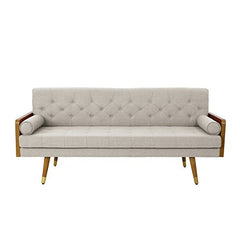 Christopher Knight Home Aidan Mid Century Modern Tufted Fabric Sofa, Beige