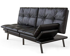 Milemont Futon Sofa Bed Memory Foam Couch Sleeper Daybed Foldable Convertible Loveseat, Single, Black