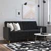 Image of Novogratz Skylar Coil, Modern Sofa Bed and Couch, Black Velvet Futon