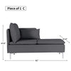 Image of MELLCOM Convertible Sectional Sofa Couch, Modern Design Chaise Lounge Chair of Sectional Sofa with Modern Linen Fabric and Metal Feet for Living Room Dark Grey