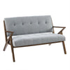 Image of Ink+Ivy Rocket Accent Loveseat - Solid Wood, All Foam Two Deep Seat Settee Mid-Century Short Sofa - Retro Accent Loveseat For Living Room