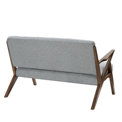 Ink+Ivy Rocket Accent Loveseat - Solid Wood, All Foam Two Deep Seat Settee Mid-Century Short Sofa - Retro Accent Loveseat For Living Room