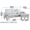 Image of Casa Andrea Milano LLC Modern Sectional Sofa - Small Space Reversible Configurable Couch, White Leather
