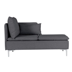 MELLCOM Convertible Sectional Sofa Couch, Modern Design Chaise Lounge Chair of Sectional Sofa with Modern Linen Fabric and Metal Feet for Living Room Dark Grey