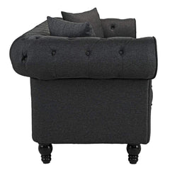 Divano Roma Furniture Classic Large Sofa | Dark Grey