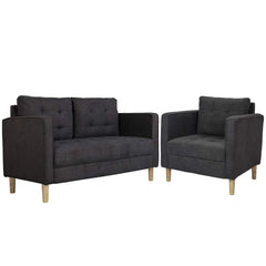 AODAILIHB 55"/30" Modern Soft Cloth Tufted Cushion Loveseat Sectional Sofa Set Small Space Configurable Couch Set of 2