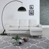 Image of Casa Andrea Milano LLC Modern Sectional Sofa - Small Space Reversible Configurable Couch, White Leather