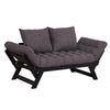 Image of HOMCOM Single Person 3 Position Convertible Couch Chaise Lounger Sofa Bed, Dark Grey