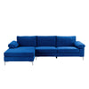 Image of Casa Andrea Milano llc Modern Large Velvet Fabric Sectional Sofa, L-Shape Couch with Extra Wide Chaise Lounge, Plum