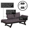 Image of HOMCOM Single Person 3 Position Convertible Couch Chaise Lounger Sofa Bed, Dark Grey