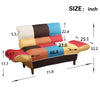 Image of Contemporary Colorful Loveseat Foldable Split Back Upholstered Sofa Couch Sleeper Apartment Sofa Bed with 2 Free Pillows, Wood Legs (Multicolor)