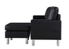 Image of Modern Bonded Leather Sectional Sofa - Small Space Configurable Couch - Black