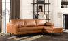 Image of POLY & BARK Napa Right-Facing Sectional Sofa in Full-Grain Pure-Aniline Italian Tanned Leather in Cognac Tan