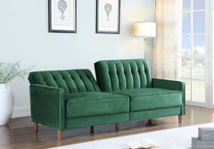 Container Furniture Direct Anastasia Mid Century Modern Velvet Tufted Convertible Sleeper Sofa, 81