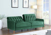 Image of Container Furniture Direct Anastasia Mid Century Modern Velvet Tufted Convertible Sleeper Sofa, 81", Green