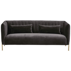 Amazon Brand – Rivet Frederick Mid-Century Channel Tufted Velvet Sofa Couch, 77.5