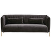 Image of Amazon Brand – Rivet Frederick Mid-Century Channel Tufted Velvet Sofa Couch, 77.5"W, Grey
