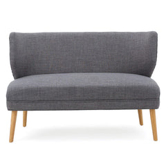 Christopher Knight Home Desdemona Mid-Century Modern Fabric Settee, Light Gray, Natural Finish
