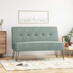 Christopher Knight Home Simona Modern Fabric Settee with Hair Pin Legs, Green, Texture