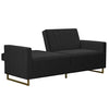 Image of Novogratz Skylar Coil, Modern Sofa Bed and Couch, Black Velvet Futon