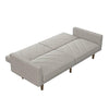 Image of DHP Paxson Convertible Futon Couch Bed with Linen Upholstery and Wood Legs - Light Gray