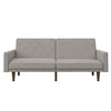 Image of DHP Paxson Convertible Futon Couch Bed with Linen Upholstery and Wood Legs - Light Gray