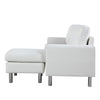 Image of Casa Andrea Milano LLC Modern Sectional Sofa - Small Space Reversible Configurable Couch, White Leather