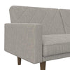 Image of DHP Paxson Convertible Futon Couch Bed with Linen Upholstery and Wood Legs - Light Gray