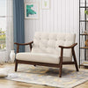 Image of Buda Mid-Century Modern Settee, Beige