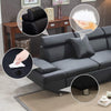 Image of Sofa Sectional Sofa 2 Piece Modern Contemporary for Living Room Futon Sofa Bed Couches and Sofas Sleeper Sofa Modern Sofa Corner Sofa Faux Leather Queen