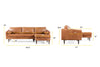 Image of POLY & BARK Napa Right-Facing Sectional Sofa in Full-Grain Pure-Aniline Italian Tanned Leather in Cognac Tan