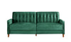 Image of Container Furniture Direct Anastasia Mid Century Modern Velvet Tufted Convertible Sleeper Sofa, 81", Green