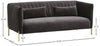 Image of Amazon Brand – Rivet Frederick Mid-Century Channel Tufted Velvet Sofa Couch, 77.5"W, Grey