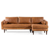 Image of POLY & BARK Napa Right-Facing Sectional Sofa in Full-Grain Pure-Aniline Italian Tanned Leather in Cognac Tan