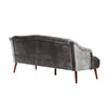 Image of Esther Modern Glam Tufted Velvet 3 Seater Sofa, Smoke and Walnut