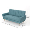 Image of Christopher Knight Home Treston Mid-Century Fabric Sofa, Blue / Natural