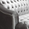 Image of Esther Modern Glam Tufted Velvet 3 Seater Sofa, Smoke and Walnut